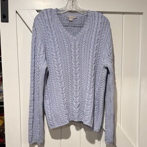 J. Crew Soft Blue V-Neck Sweater